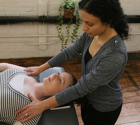 Woman teaching the Alexander Technique